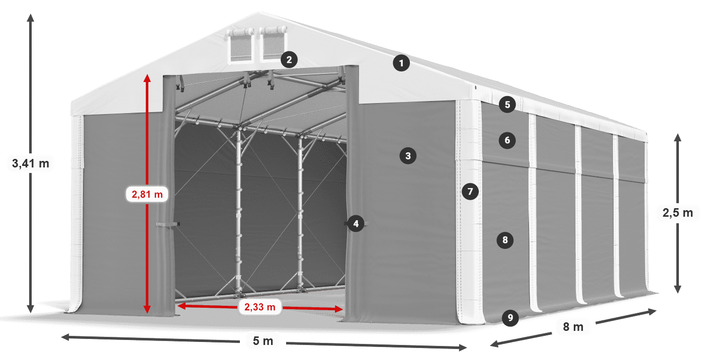 MMS 580 PVC legenda 2,5 m