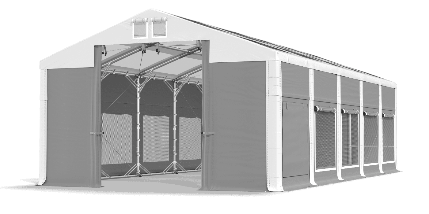 Brána stanu otvorená