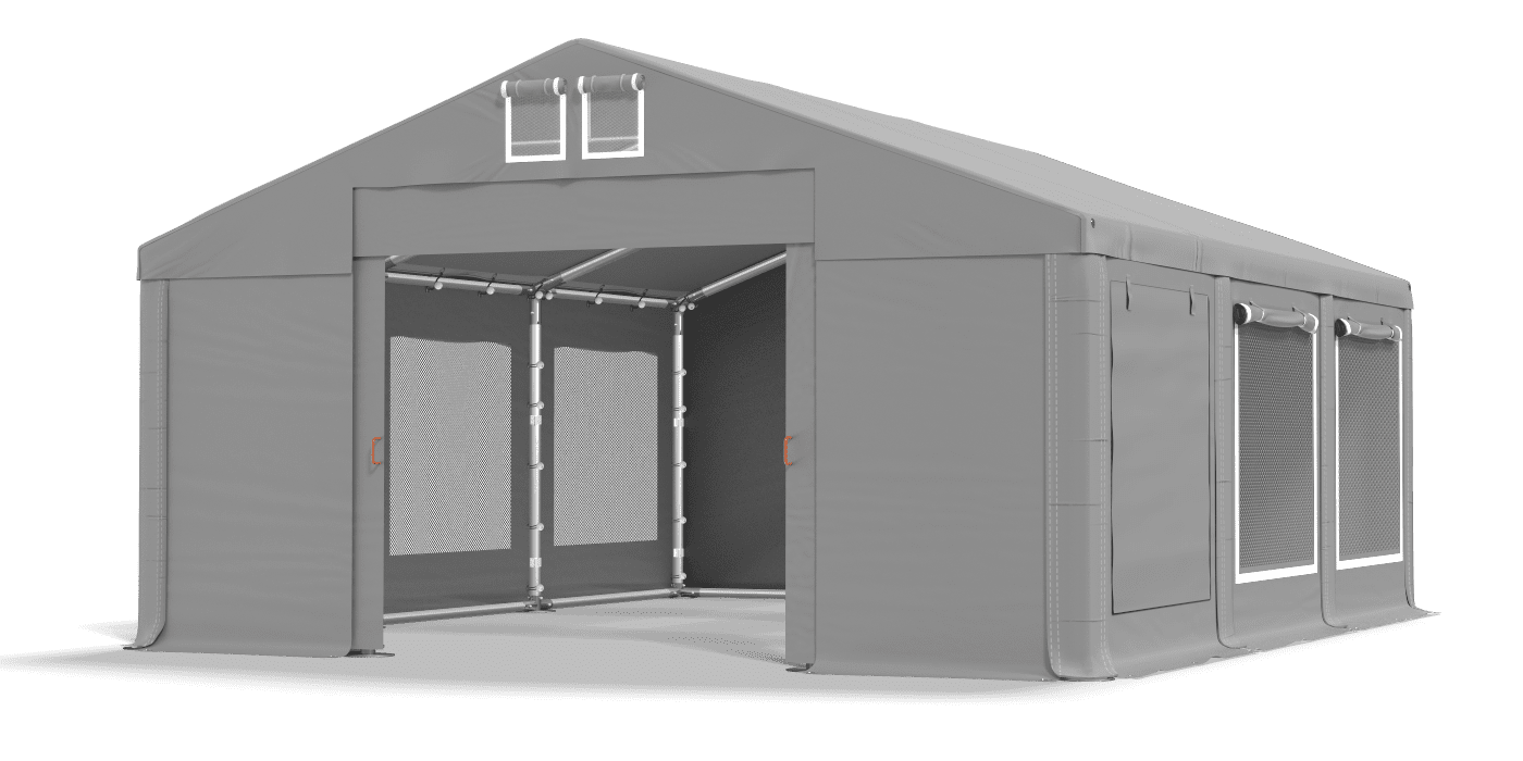 Brána stanu otvorená