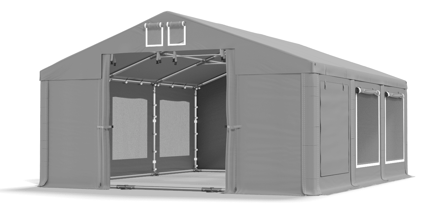 Brána stanu otvorená