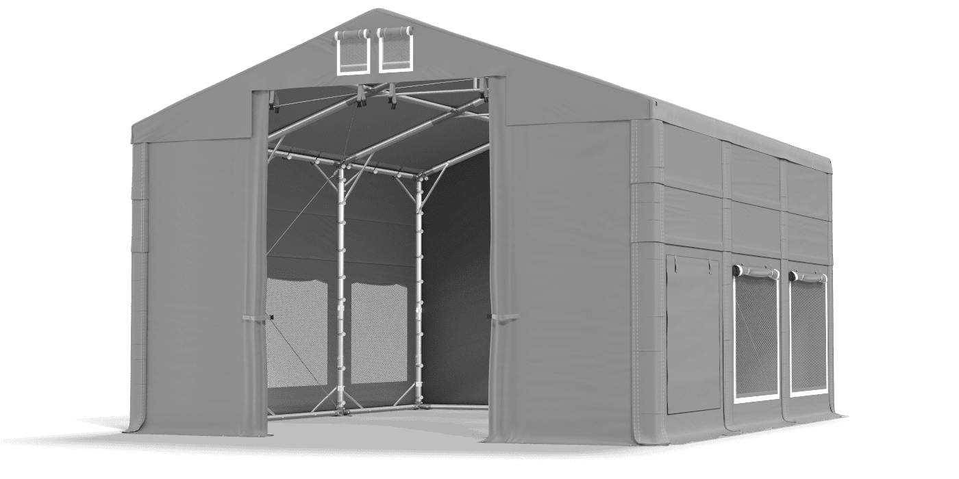 Brána stanu otvorená