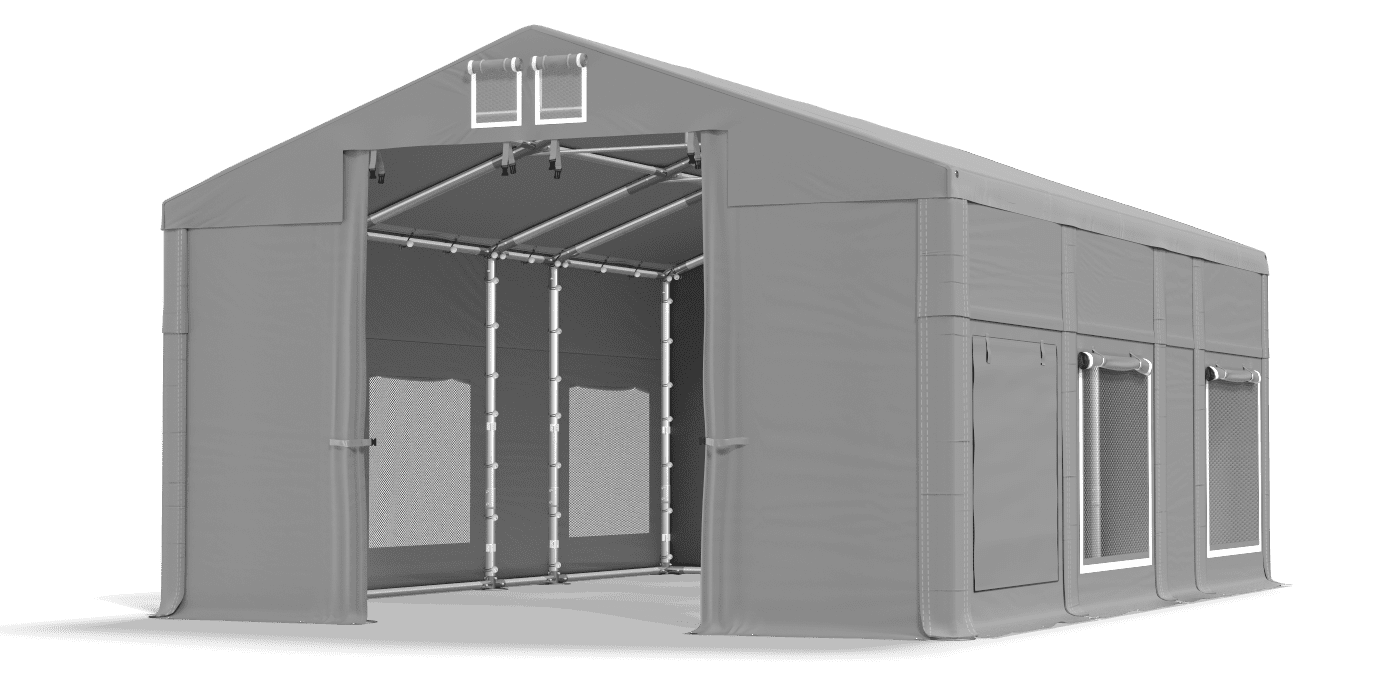 Brána stanu otvorená