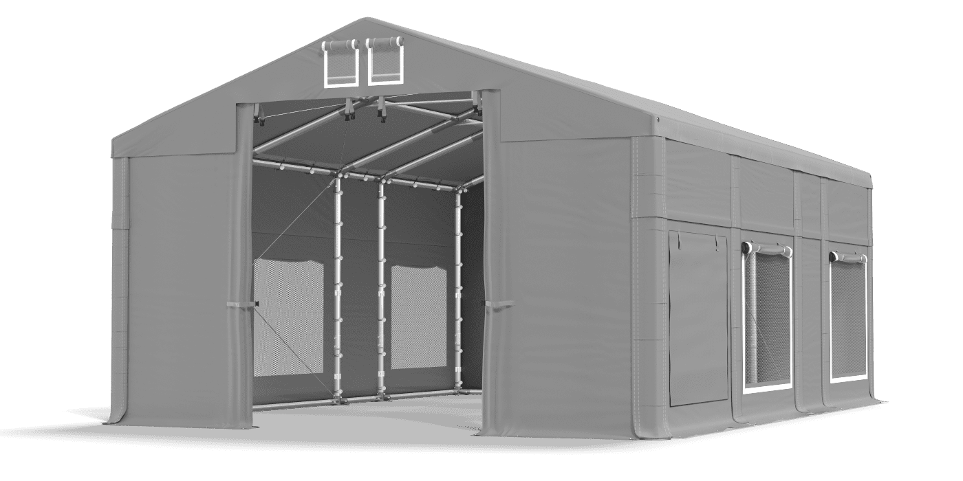 Brána stanu otvorená