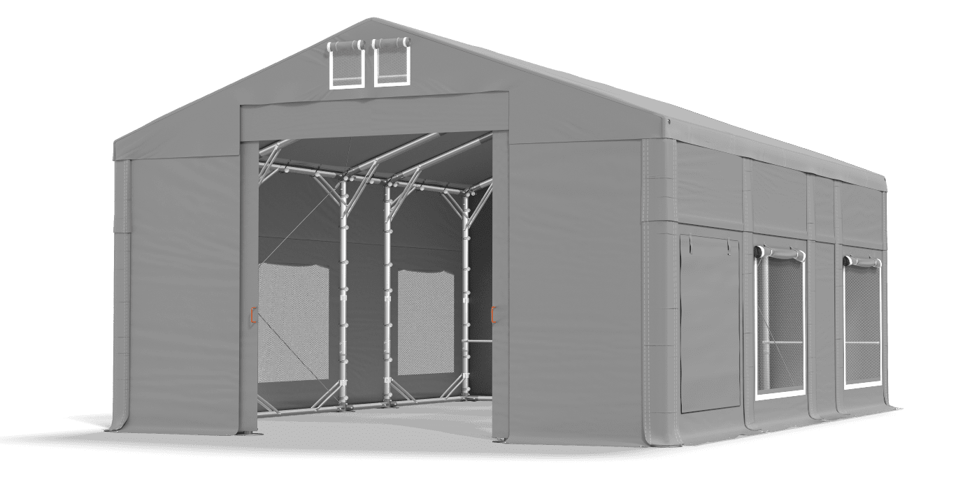 Brána stanu otvorená