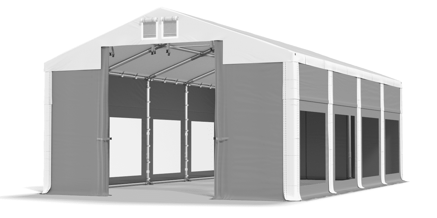 Brána stanu otvorená