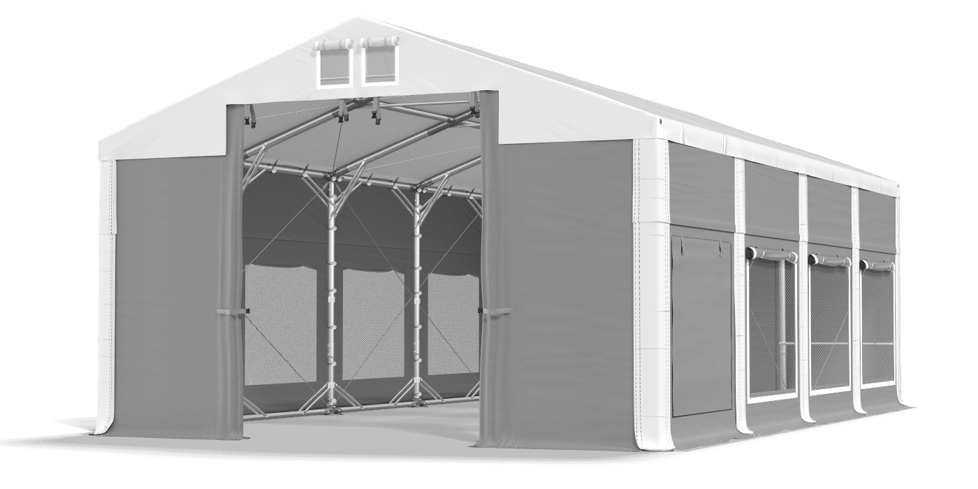 Brána stanu otvorená