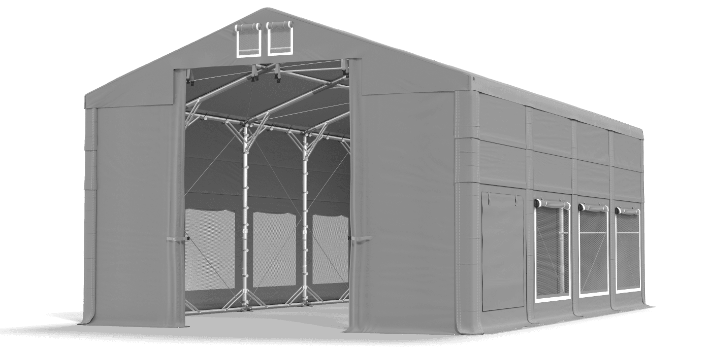 Brána stanu otvorená