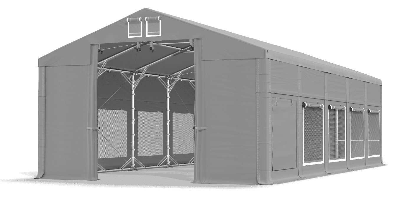 Brána stanu otvorená