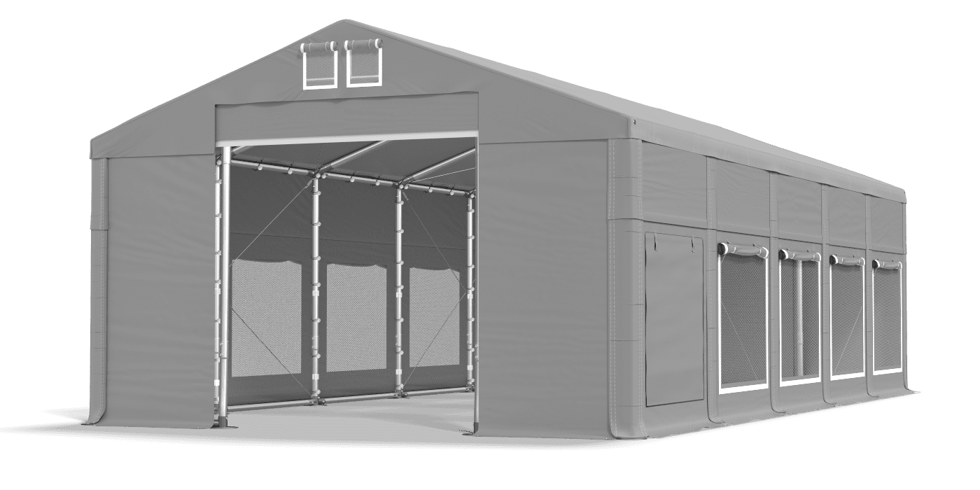 Brána stanu otvorená