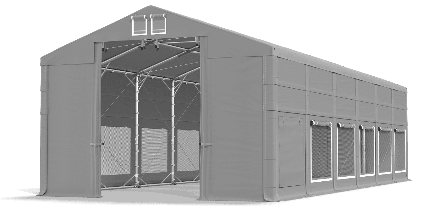 Brána stanu otvorená