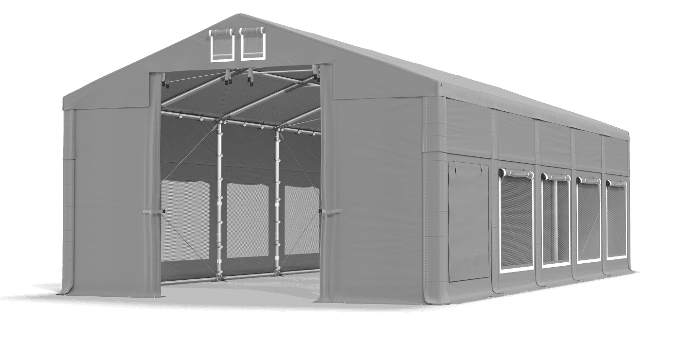 Brána stanu otvorená