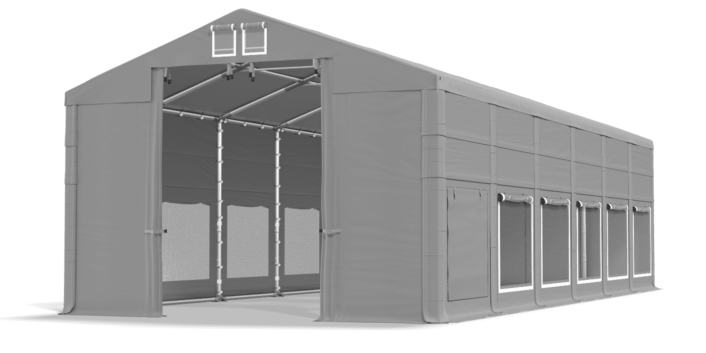 Brána stanu otvorená