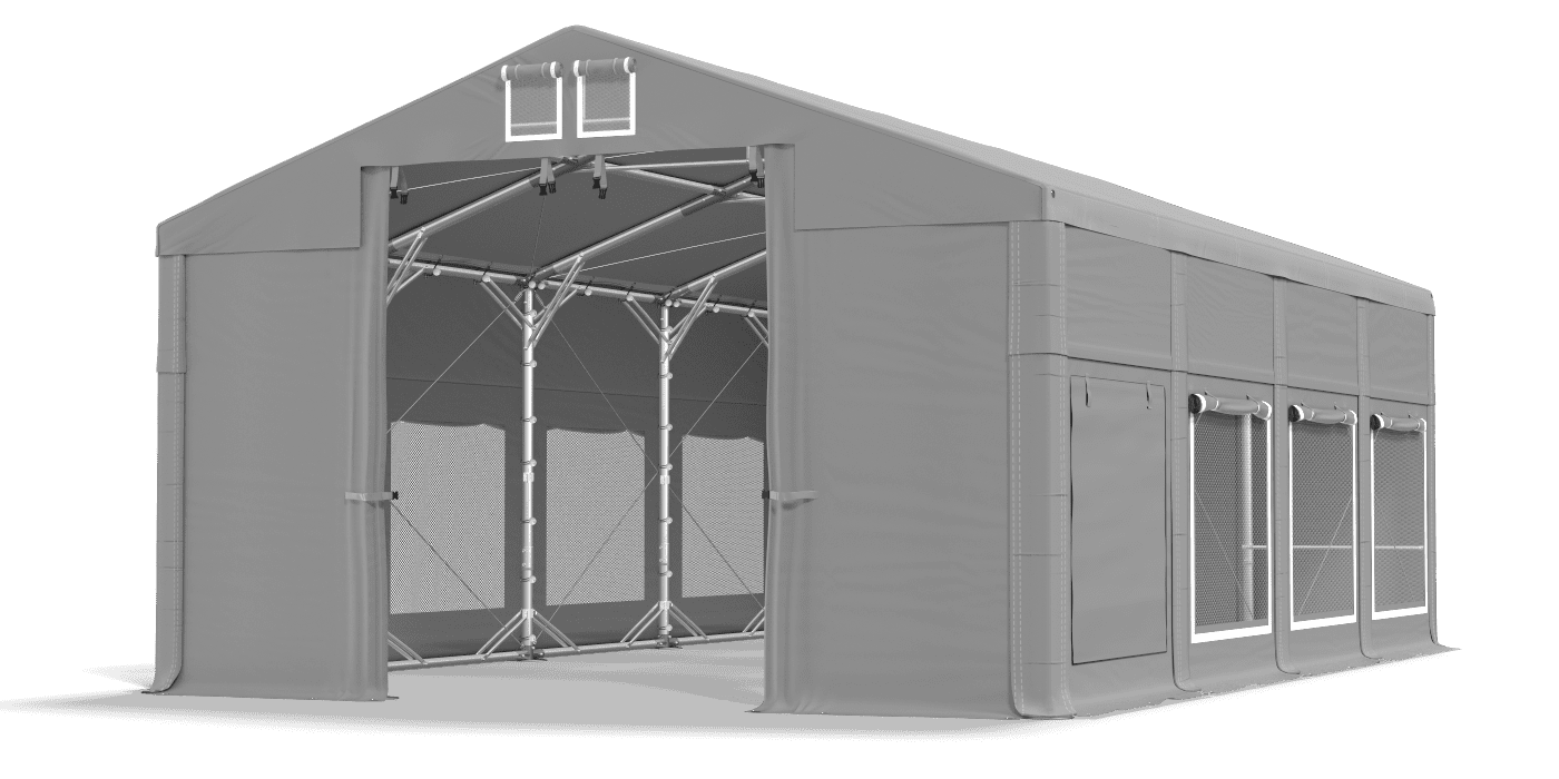 Brána stanu otvorená