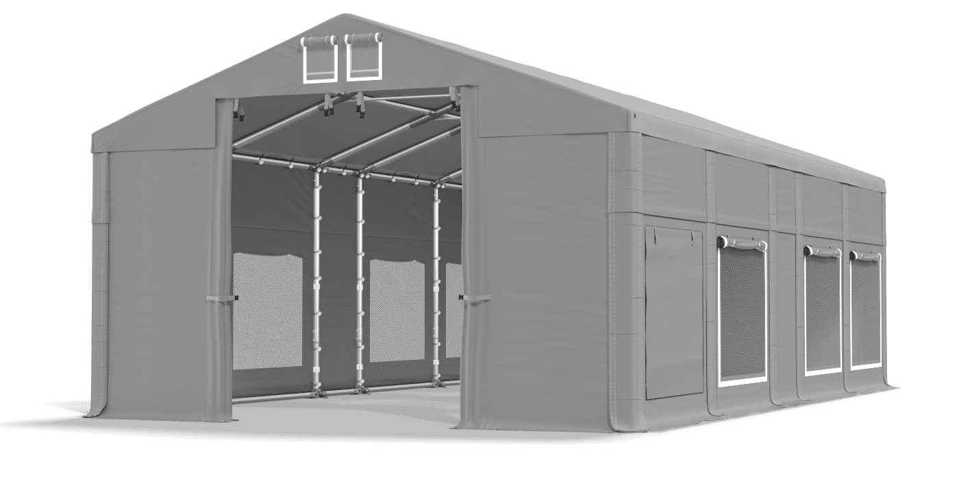 Brána stanu otvorená